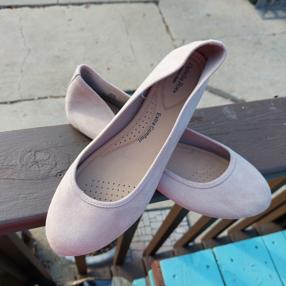 New ☆ Ophelia Rose ☆ Dusty Pink Ballet Flat Round Toe 12W Memory Foam Extra Comf - Picture 1 of 6